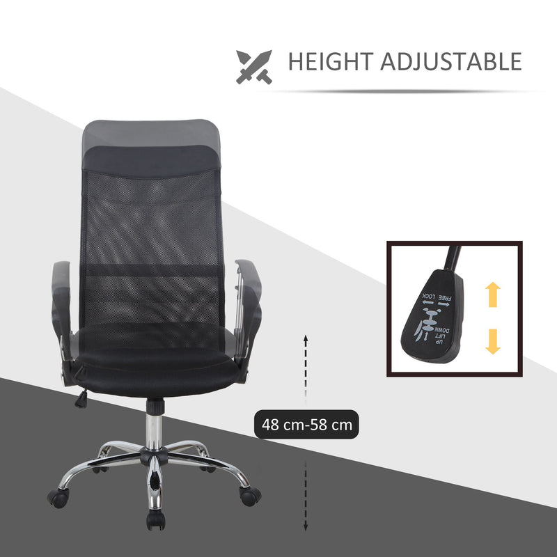 Swivel Executive Office Chair High Back Mesh Chair Seat Office Desk Chairs Height Adjustable Armchair Black New