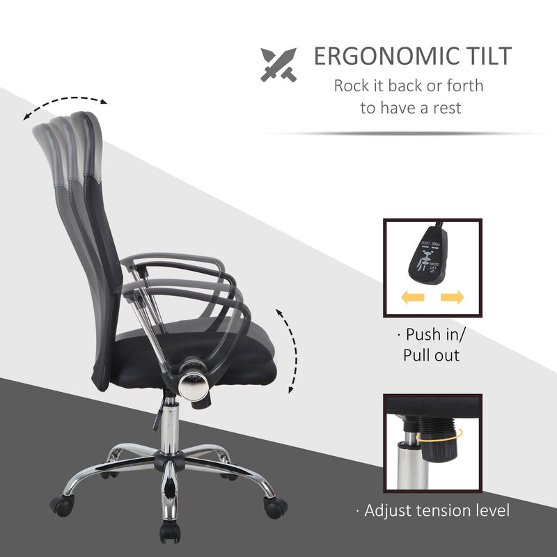 Swivel Executive Office Chair High Back Mesh Chair Seat Office Desk Chairs Height Adjustable Armchair Black New