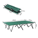 Outsunny Foldable Cot Bed 193Lx125Wx40H cm-Black/Green