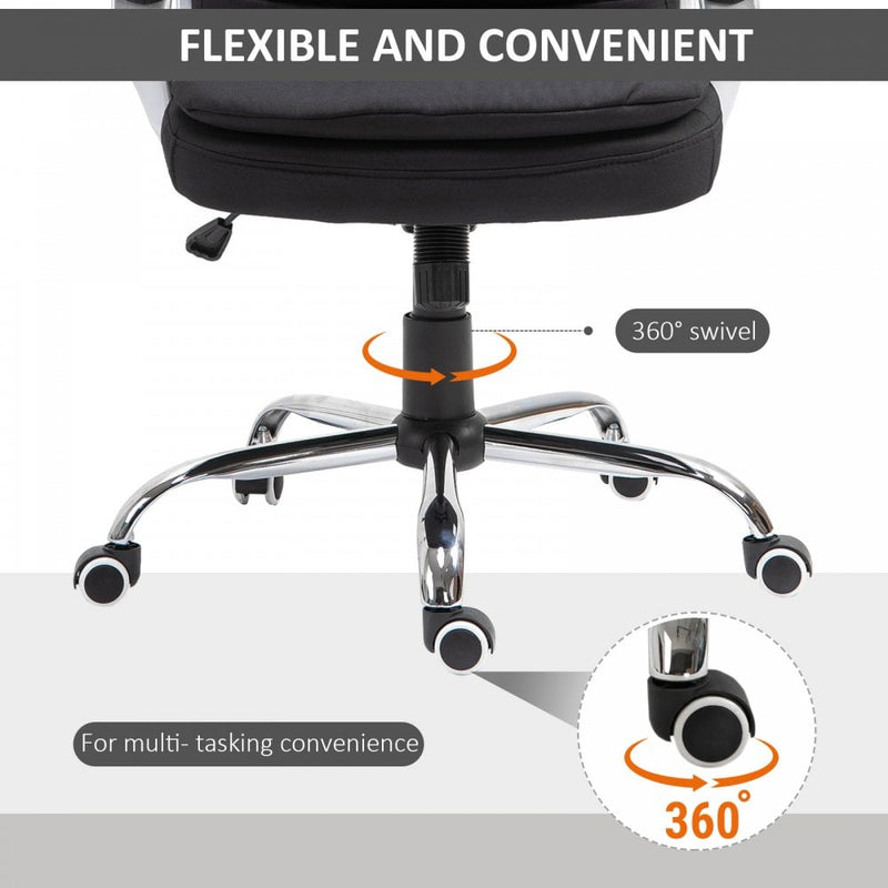 Vinsetto Office Chair Rock 360-¦ Rolling Lumbar Support Adjustable Height Work
