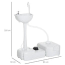 Outsunny HDPE Outdoor Soap Dispending Sink w/ Water Tank White