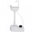 Outsunny HDPE Outdoor Soap Dispending Sink W/ Towel Holder White
