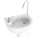 Outsunny HDPE Outdoor Soap Dispending Sink W/ Towel Holder White