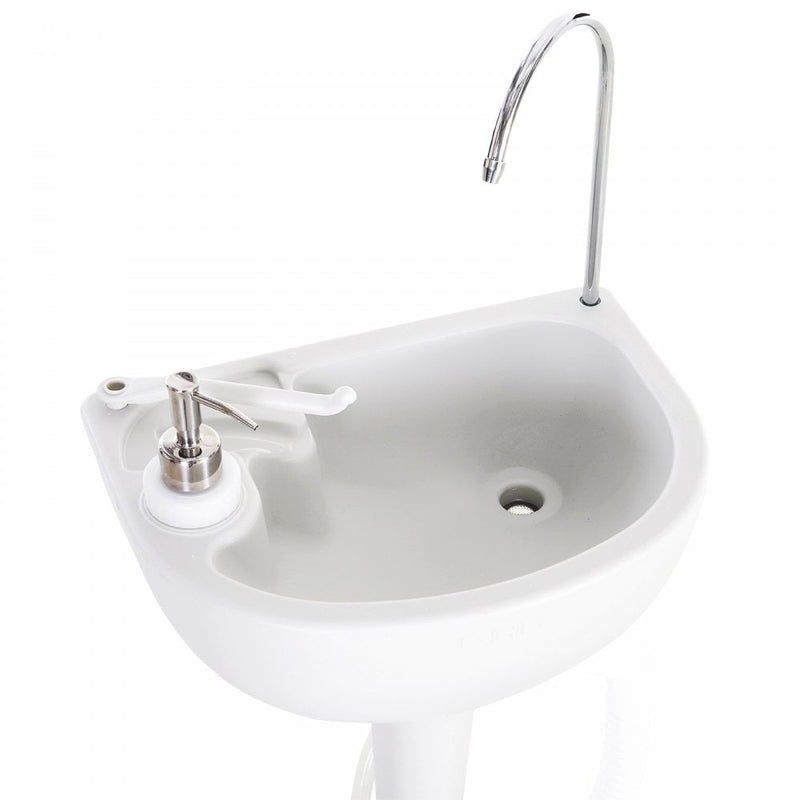 Outsunny HDPE Outdoor Soap Dispending Sink w/ Towel Holder White