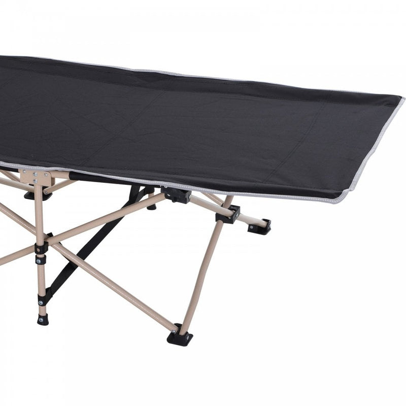 Outsunny Oxford Cloth Folding Single Camping Bed Lounger Black