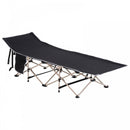 Outsunny Oxford Cloth Folding Single Camping Bed Lounger Black