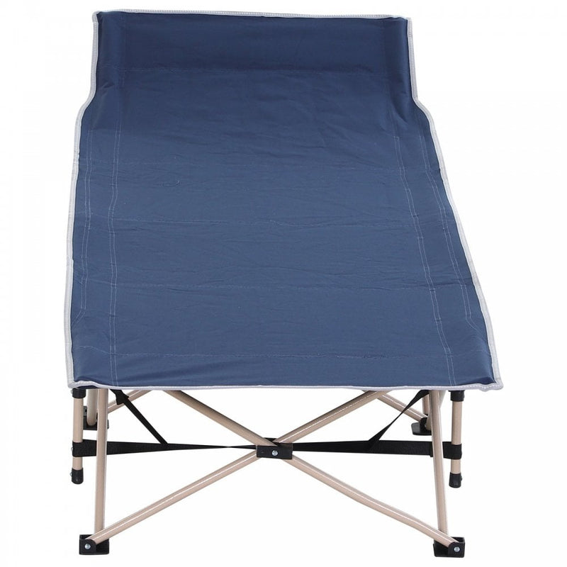 Outsunny Oxford Cloth Folding Single Camping Bed Lounger Blue