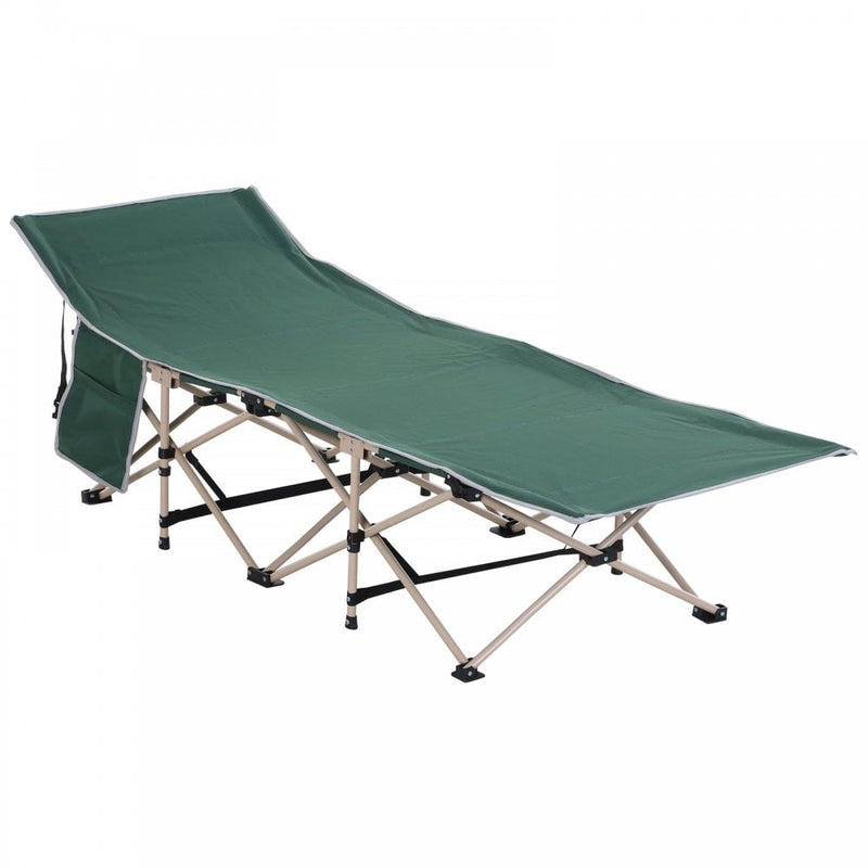 Outsunny Oxford Cloth Folding Single Camping Bed Lounger Green