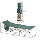 Outsunny Oxford Cloth Folding Single Camping Bed Lounger Green