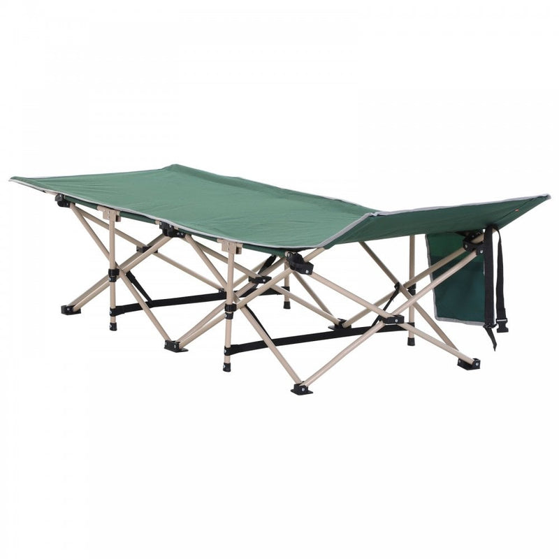 Outsunny Oxford Cloth Folding Single Camping Bed Lounger Green