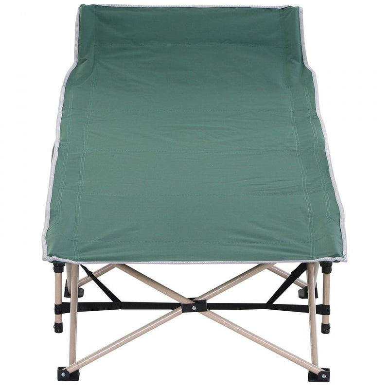 Outsunny Oxford Cloth Folding Single Camping Bed Lounger Green