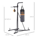 Freestanding Duo Punch Training Punchbag Sandbag  Adjustable Height Home Agility Training Steel Frame