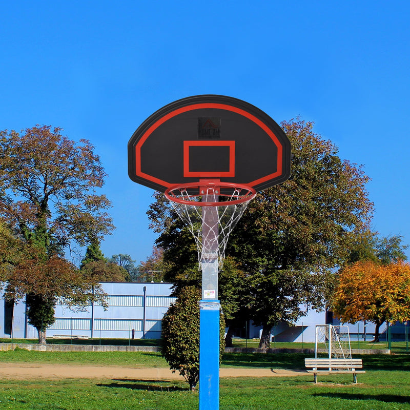 HOMCOM Basketball Hoop Backboard and Red Rim Combo Kit w/ PE Net for Kids and Adults Door Wall Room Backetboard