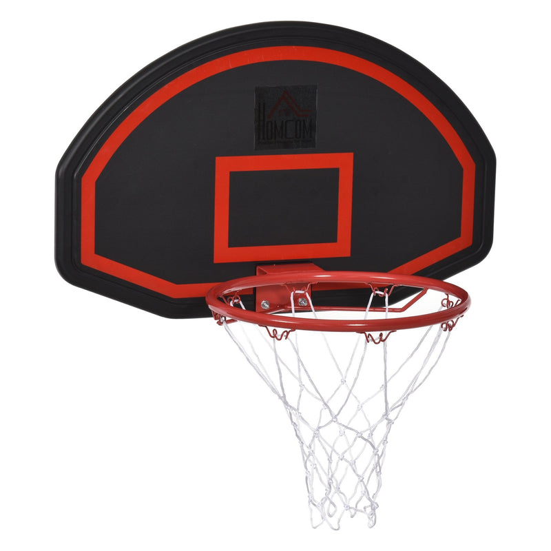 HOMCOM Basketball Hoop Backboard and Red Rim Combo Kit w/ PE Net for Kids and Adults Door Wall Room Backetboard