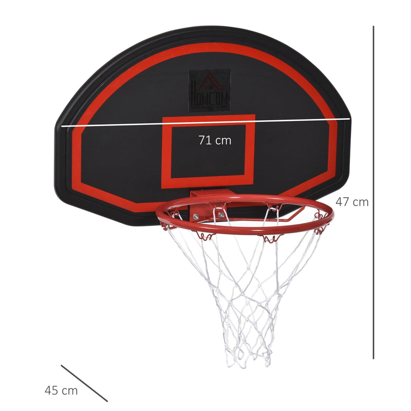 HOMCOM Basketball Hoop Backboard and Red Rim Combo Kit w/ PE Net for Kids and Adults Door Wall Room Backetboard