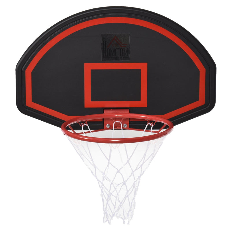 HOMCOM Basketball Hoop Backboard and Red Rim Combo Kit w/ PE Net for Kids and Adults Door Wall Room Backetboard