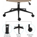 Vinsetto Tufted Desk Chair w/ Arm Rest on Wheels Beige
