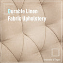 Vinsetto Tufted Desk Chair w/ Arm Rest on Wheels Beige