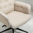 Vinsetto Tufted Desk Chair w/ Arm Rest on Wheels Beige