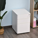 Vinsetto Fully Assembled 3 Drawer Steel Metal Filing Cabinet Lockable Rolling Vertical File Cabinet White