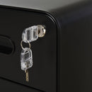 Vinsetto Steel 3-Drawer Curved Filing Cabinet Mobile File Cabinet W/ Lock Black