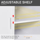 Multi-Storage Printer Stand Unit Office Desk Side Mobile Storage w/ Wheels Modern Style 60L x 50W x 65.5H cm - White Organisation 5 Compartments