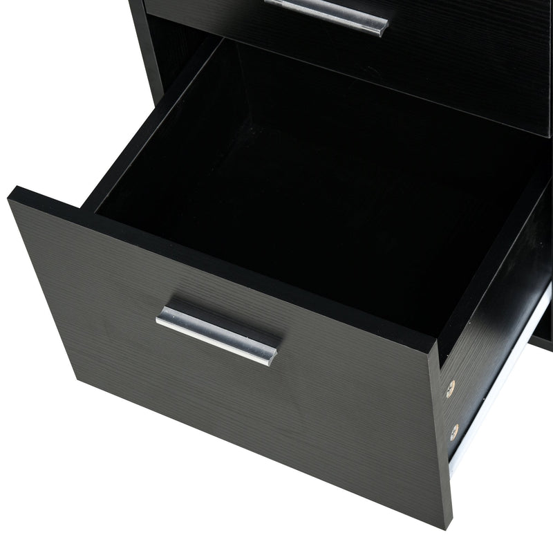 Particle Board Rolling Storage Cabinet Black