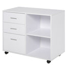 Particle Board Rolling Storage Cabinet White