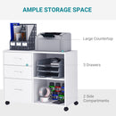 Particle Board Rolling Storage Cabinet White