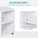 Particle Board Rolling Storage Cabinet White