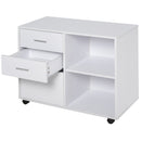Particle Board Rolling Storage Cabinet White