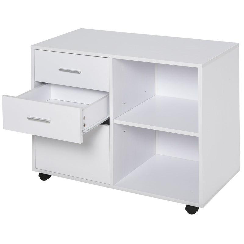 Particle Board Rolling Storage Cabinet White