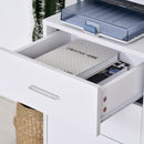 Particle Board Rolling Storage Cabinet White