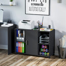 Vinsetto Printer Stand With 360 Degree Casters Multifunctional Office Cabinet Mobile File Cabinet E1 Particle Board Black