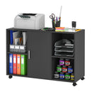 Vinsetto Printer Stand With 360 Degree Casters Multifunctional Office Cabinet Mobile File Cabinet E1 Particle Board Black
