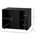 Vinsetto Printer Stand With 360 Degree Casters Multifunctional Office Cabinet Mobile File Cabinet E1 Particle Board Black