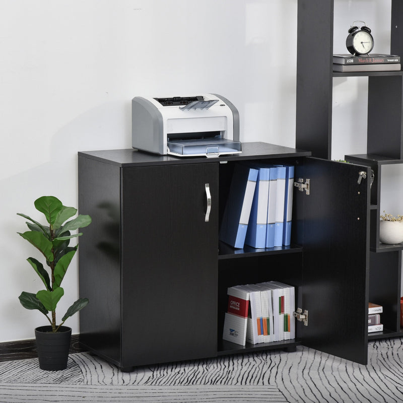 Vinsetto Particle Board 2-Tier Lockable Filing Cabinet Black