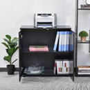 Vinsetto Particle Board 2-Tier Lockable Filing Cabinet Black