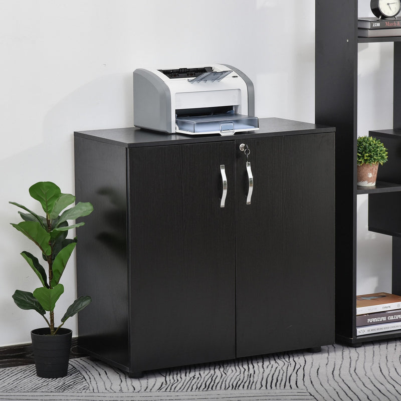 Vinsetto Particle Board 2-Tier Lockable Filing Cabinet Black