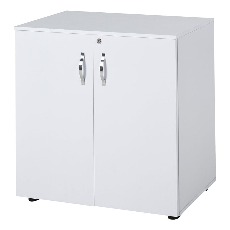 Vinsetto 2-Tier Natural Board Filing Cabinet Particle Board Lockable Filing Cabinet White