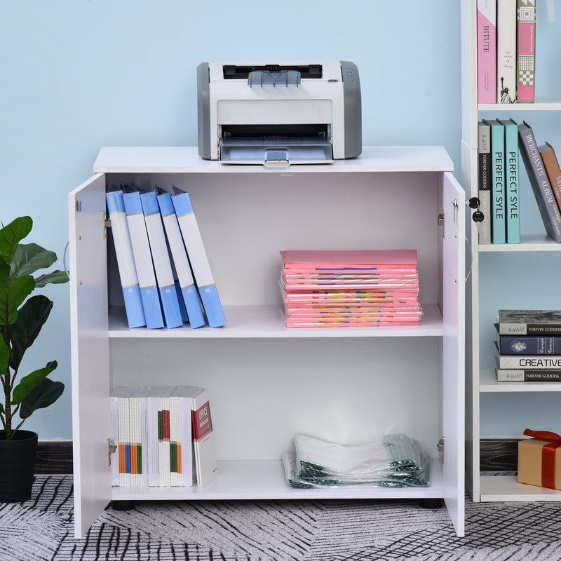 Vinsetto 2-Tier Natural Board Filing Cabinet Particle Board Lockable Filing Cabinet White