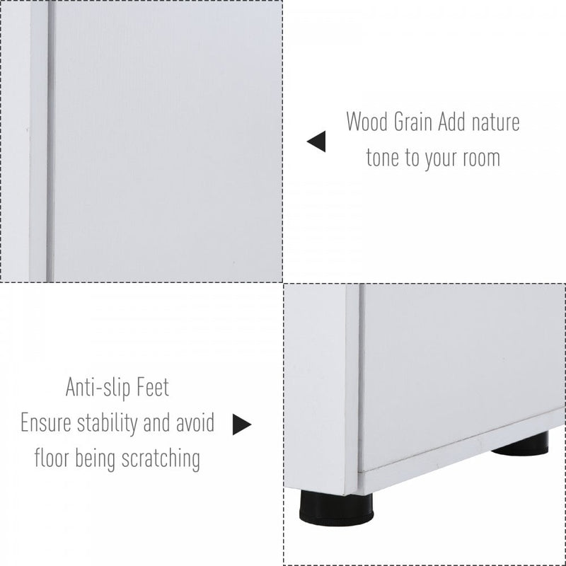 Vinsetto 2-Tier Natural Board Filing Cabinet Particle Board Lockable Filing Cabinet White