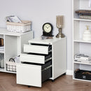 Vinsetto Mobile Vertical File Cabinet Lockable Metal Filling Cabinet with 3 Drawers and Anti-tilt Design