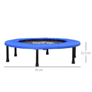 HOMCOM Trampoline Aerobic Rebounder Indoor Outdoor Fitness Round Jumper 91cm, Compact, W/ Sponge Edge, Blue Compact