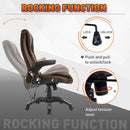 Deluxe Reclining Faux PU Leather Computer Office Chair W/Massage Function-Brown
