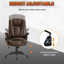 Deluxe Reclining Faux PU Leather Computer Office Chair W/Massage Function-Brown