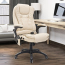 Office Chair Reclining Faux PU Leather 6-Point High Back Computer Desk Work Swivel W/Massage Function - Cream