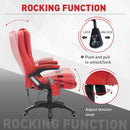 Reclining PU Leather Office Computer Chair 6-Point Massage High Back Desk Work Swivel - Red