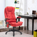 Reclining PU Leather Office Computer Chair 6-Point Massage High Back Desk Work Swivel - Red