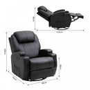 Electric Massage Recliner Chair PU Leather Black Luxury Sofa Armchair Cinema Rocking Swivel Heated Nursing Gaming Thick